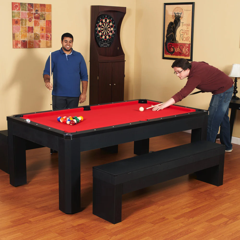 Park Avenue 7' Combo Dining Pool Table plus Table Tennis Set Black - Image 5