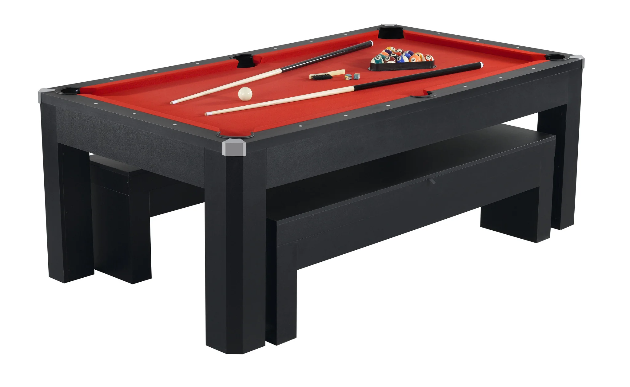 Park Avenue 7' Combo Dining Pool Table plus Table Tennis Set Black - Image 6