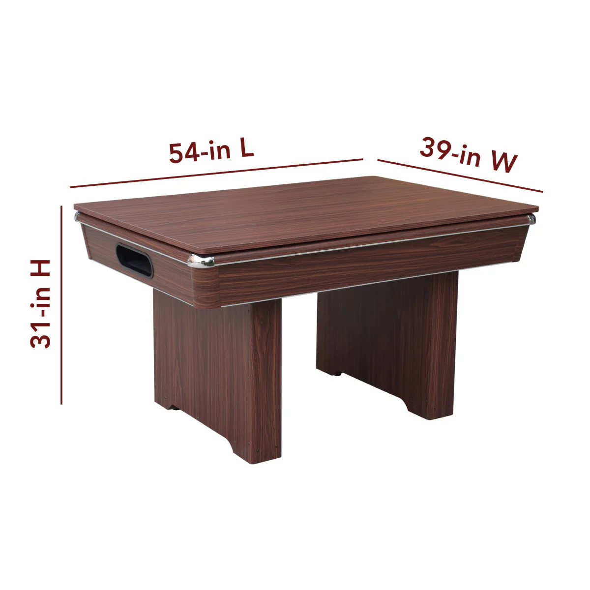 Renegade II 54" Bumper Pool Table - Walnut Finish with Red Felt - Image 10