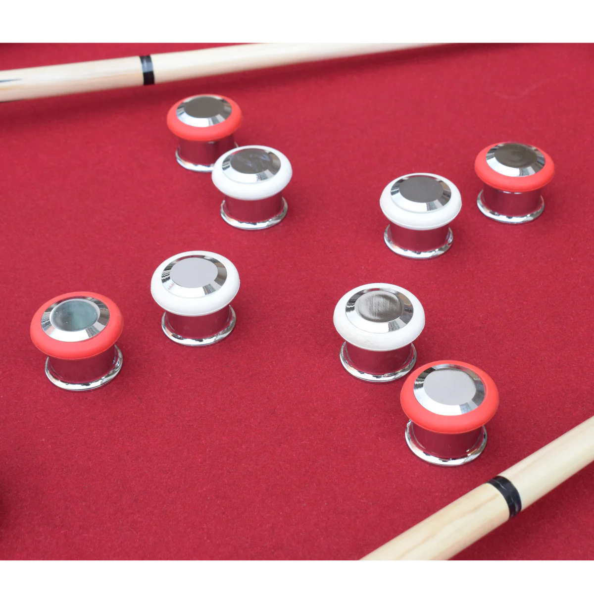 Renegade II 54" Bumper Pool Table - Walnut Finish with Red Felt - Image 3