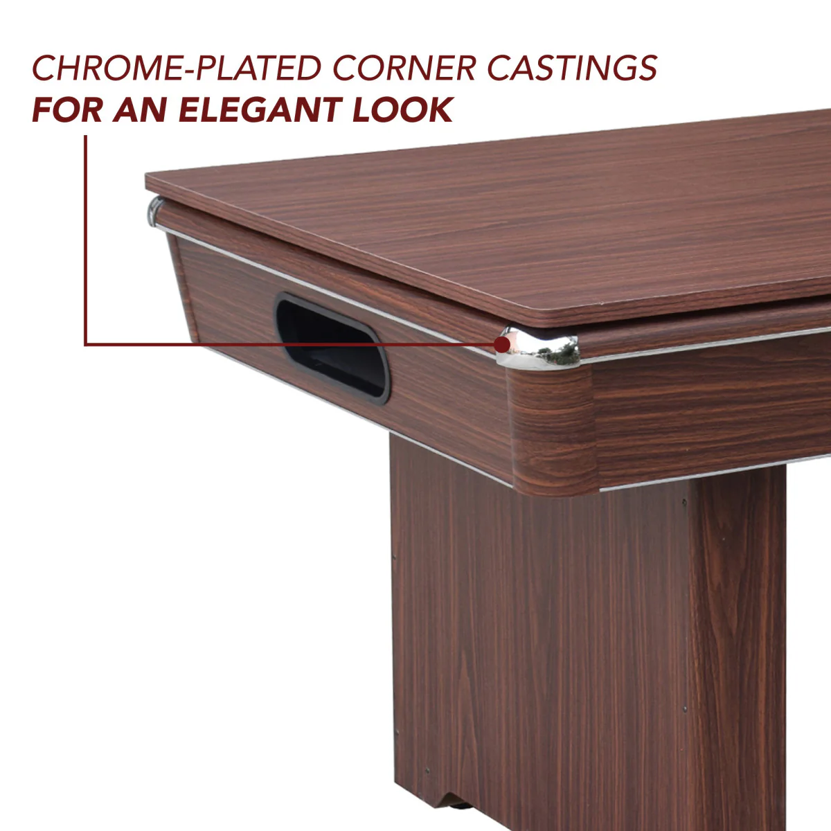 Renegade II 54" Bumper Pool Table - Walnut Finish with Red Felt - Image 9