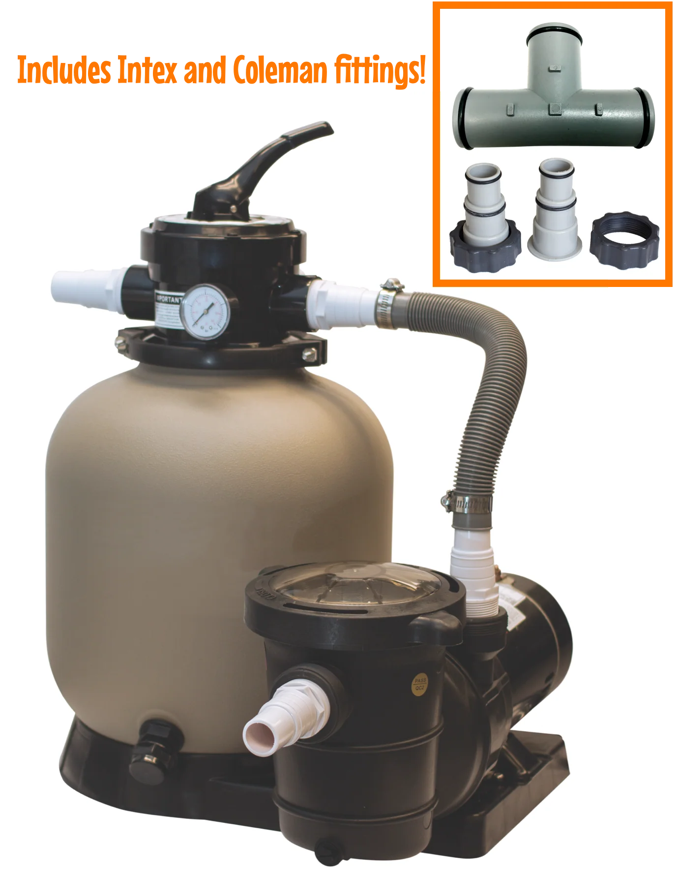 Replacement Intex and Coleman Pool Sand Filter System with 1 HP 2 Speed Pump