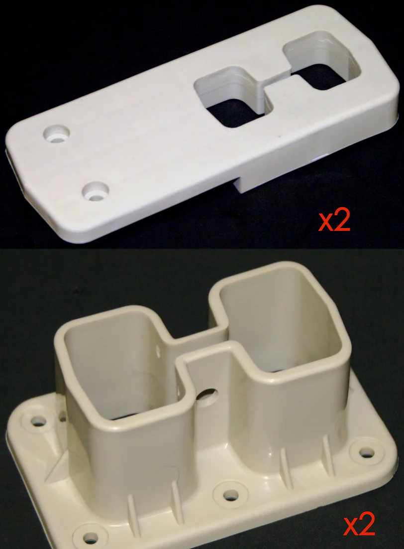 Replacement Ladder Parts - Front and Rear Flanges for Vinyl Works Deck Ladder