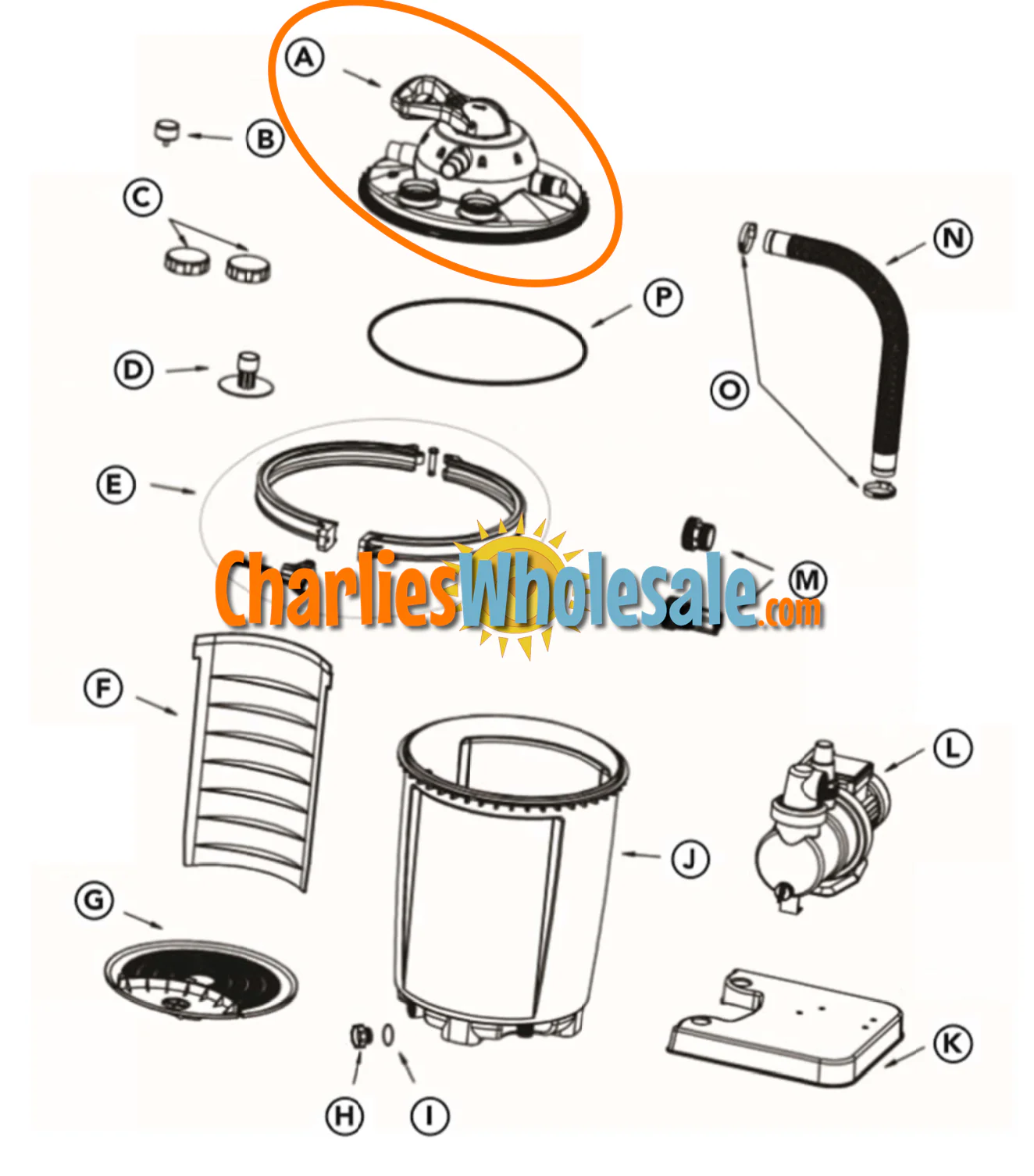 Replacement Part A Tank Lid Assembly K00145 NEP2301
