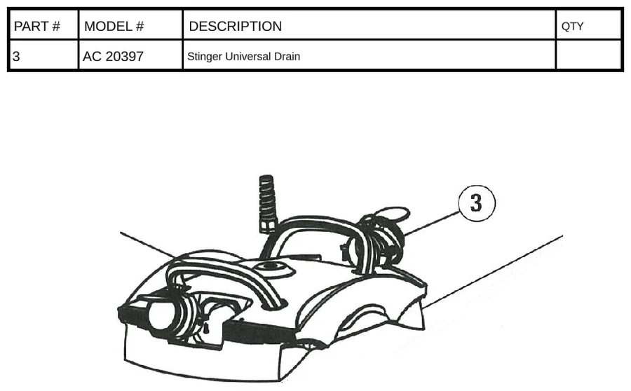 Replacement Part AC 20397 - Stinger Drain - Image 2