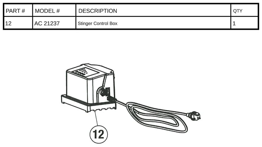 Replacement Part AC 21237 - Stinger Control Box - Image 4