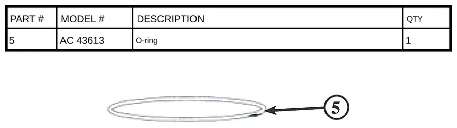 Replacement Part AC 43613 - O-ring