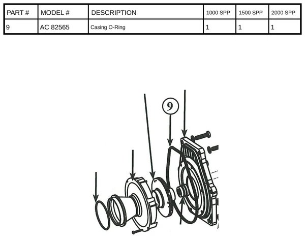 Replacement Part AC 82565 - Casing O-Ring
