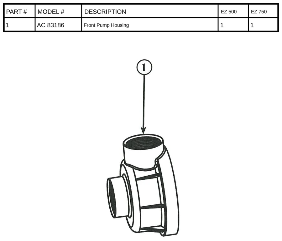 Replacement Part AC 83186 - Front Pump Housing - Image 3