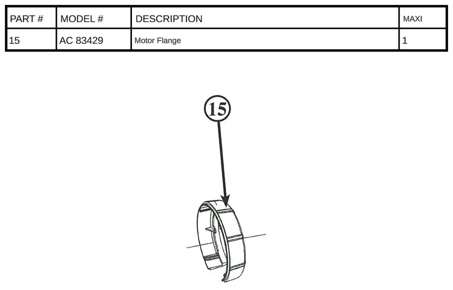 Replacement Part AC 83429 - Motor Flange