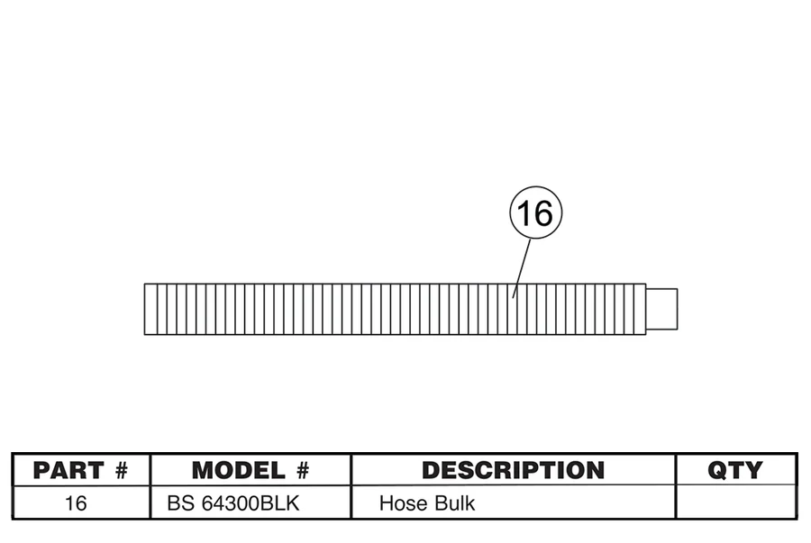 Replacement Part BS 64300BLK - Hose Bulk - Image 3