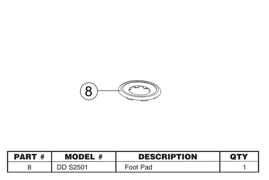Replacement Part DD S2501 - Foot Pad - Image 3