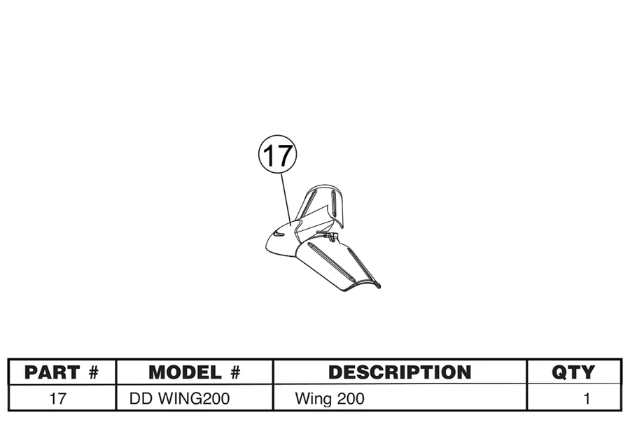 Replacement Part DD WING200 - Trident Wing 200 - Image 3
