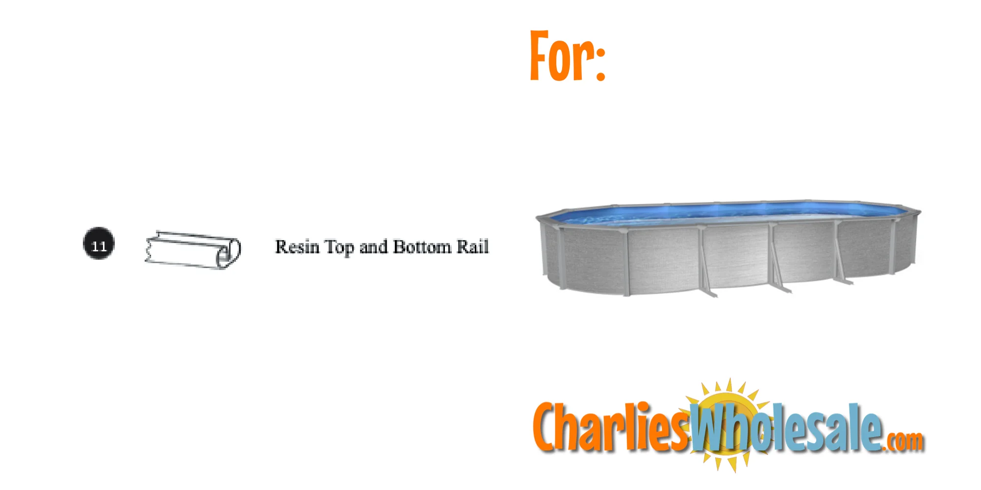 Replacement Part NBP6095 Resin Top and Bottom Rail
