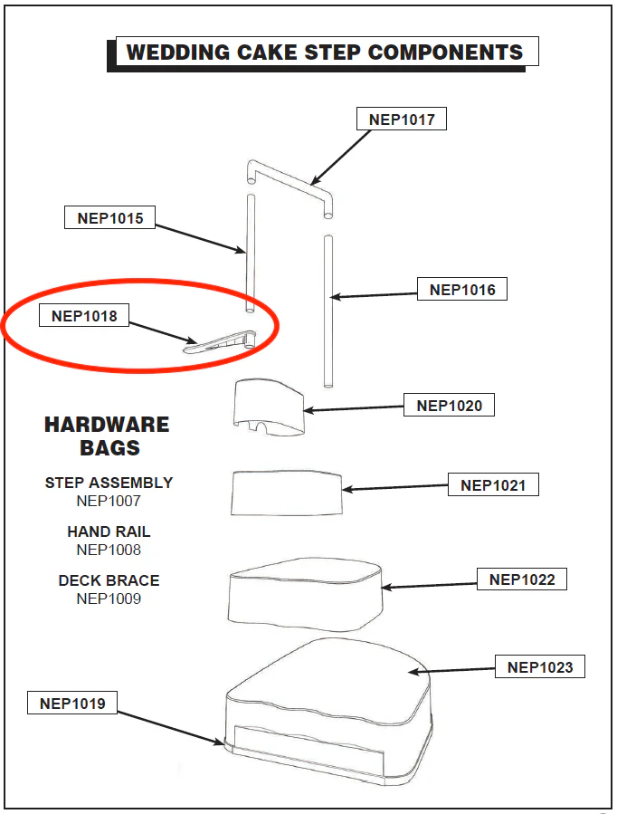 Replacement Part NEP1018 Deck Flange AC 62049