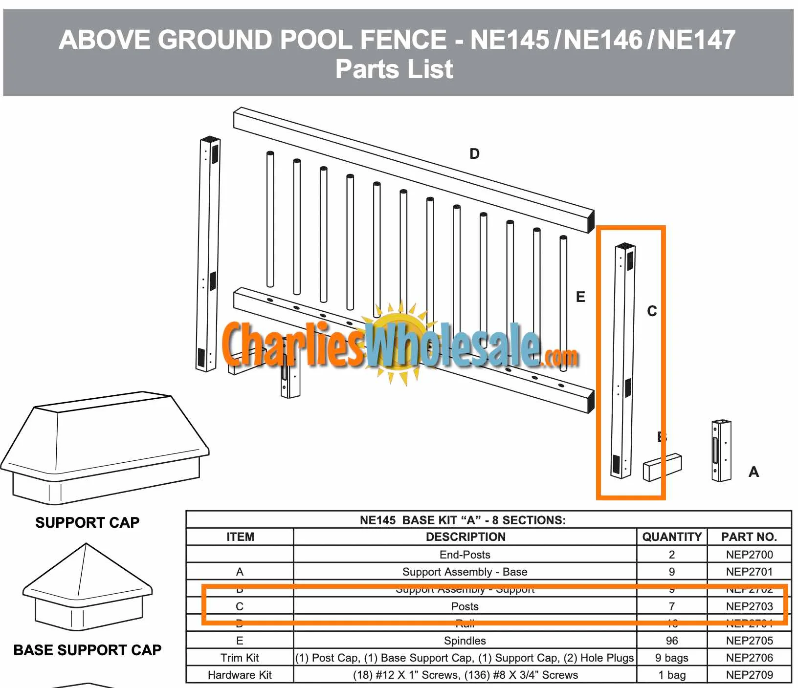 Replacement Part NEP2703 Posts