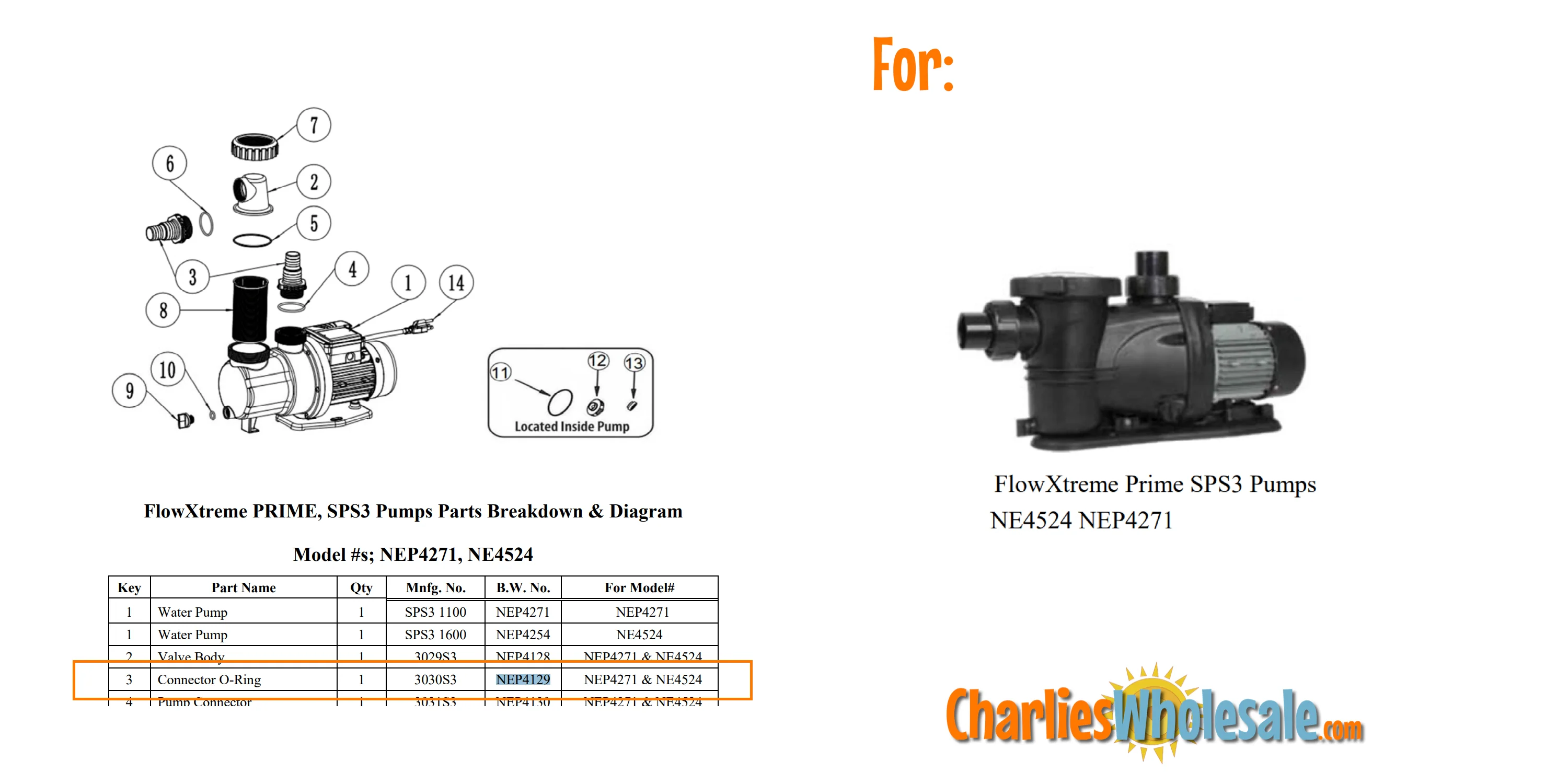 Replacement Part NEP4129 Connector O Ring
