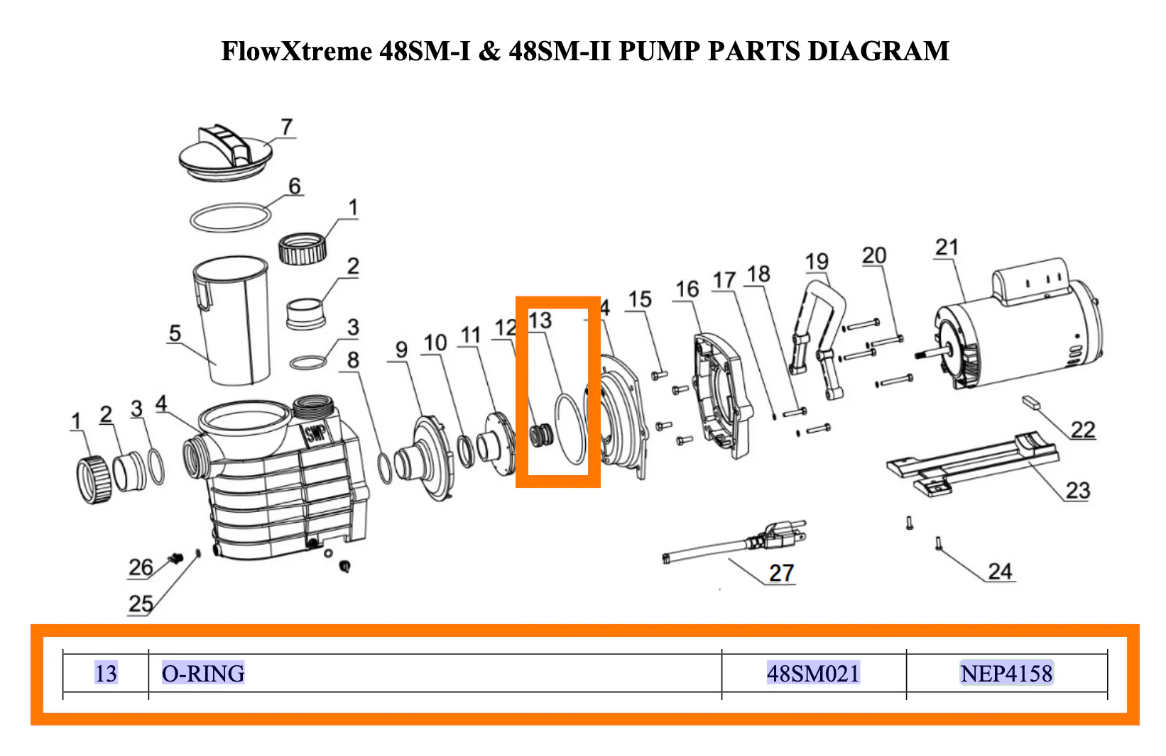 Replacement Part NEP4158 O-Ring