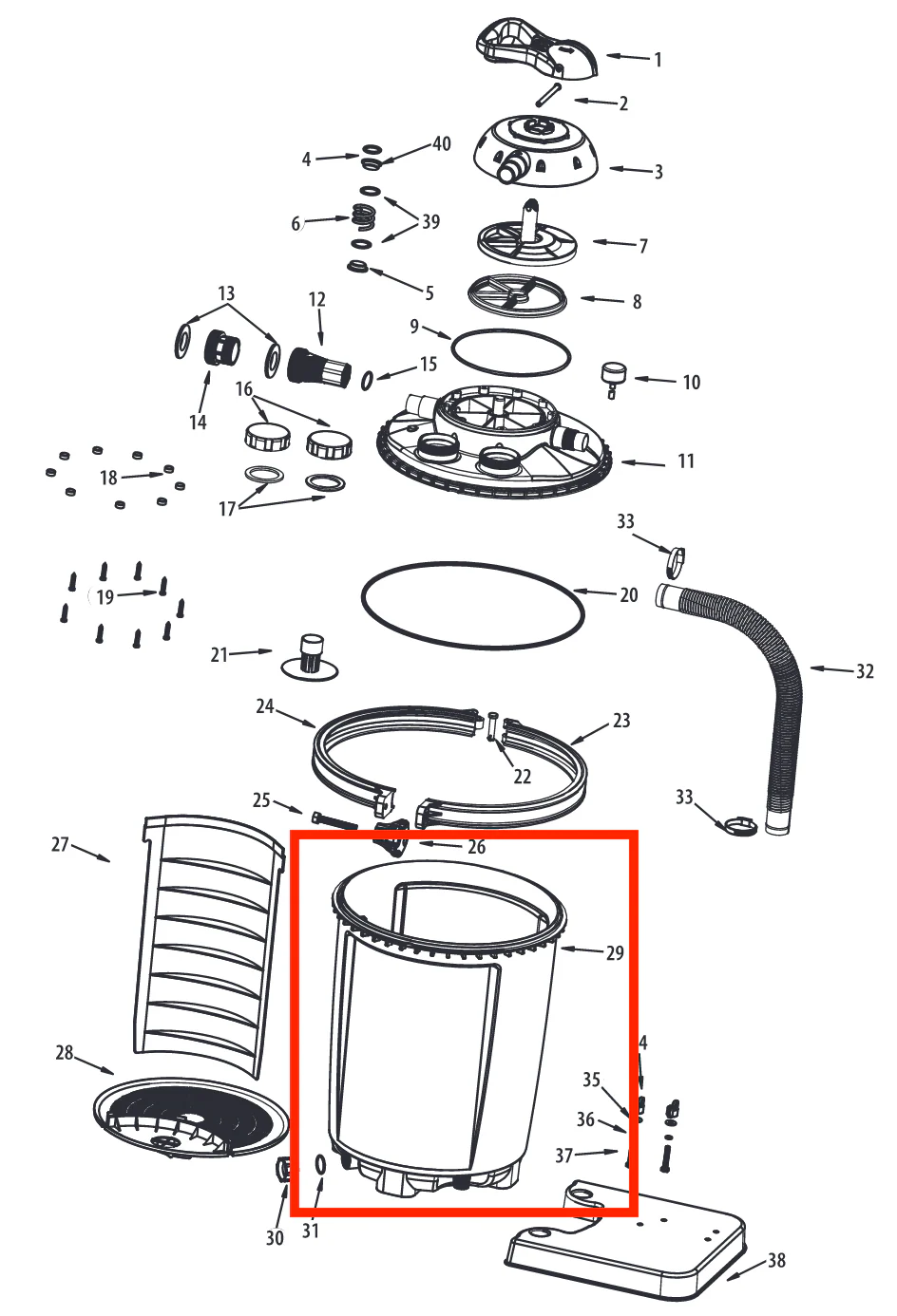 Replacement Part NEP4280 Filter Tank