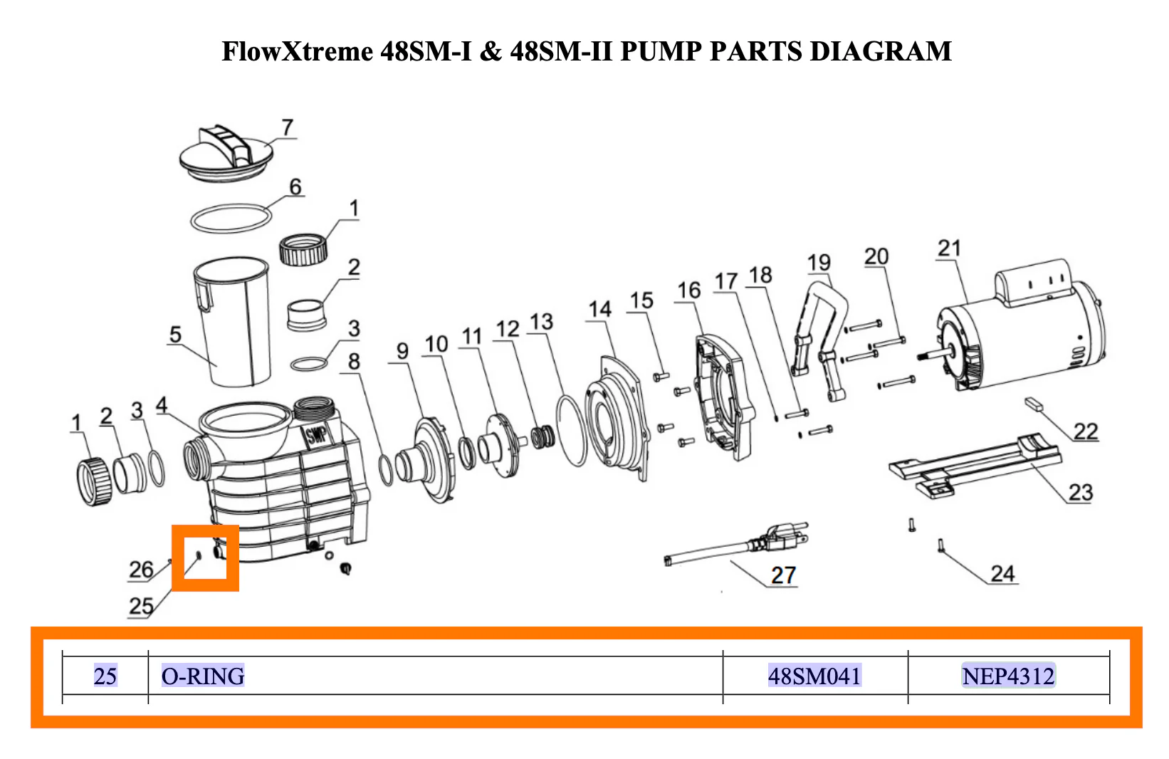 Replacement Part NEP4312 O-Ring