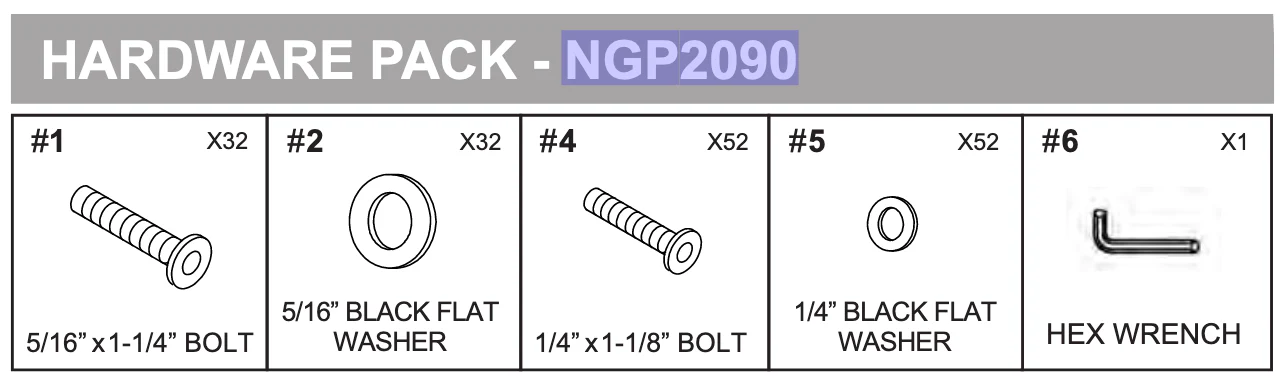 Replacement Part NGP2090 Hardware