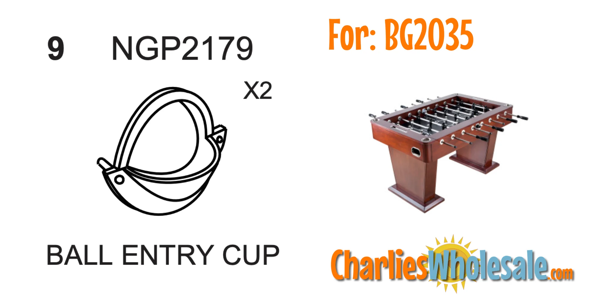 Replacement Part 2 (TWO) NGP2179 Ball Entry Cup