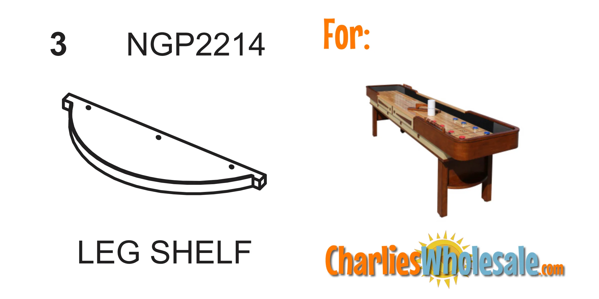 Replacement Part NGP2214 Walnut Shelf