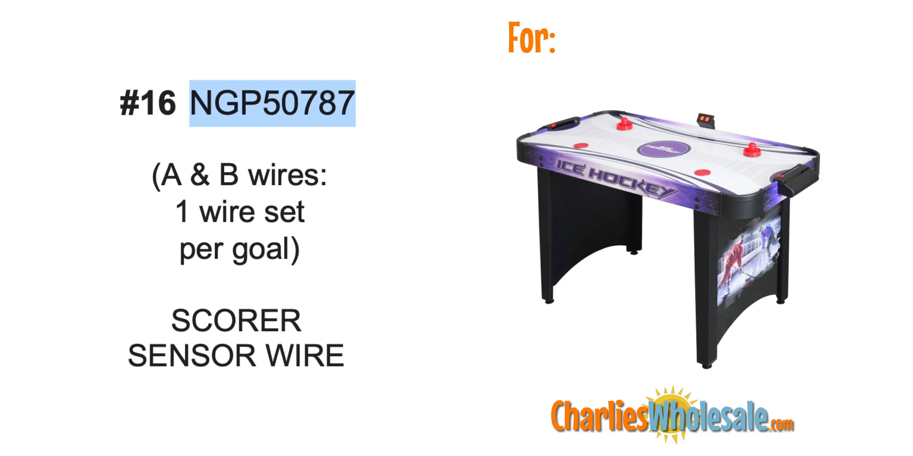Replacement Part NGP50787 Scorer Sensor Wire for Both Goals