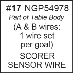Replacement Part NGP54978 SENSOR WIRE FOR ELEC SCORER (Pair of 2)