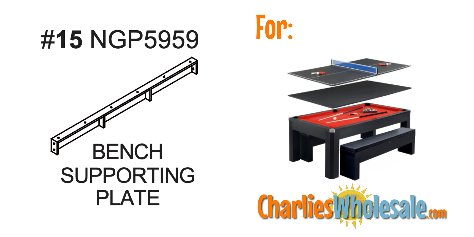 Replacement Part NGP5959 Bench Supporting Plate