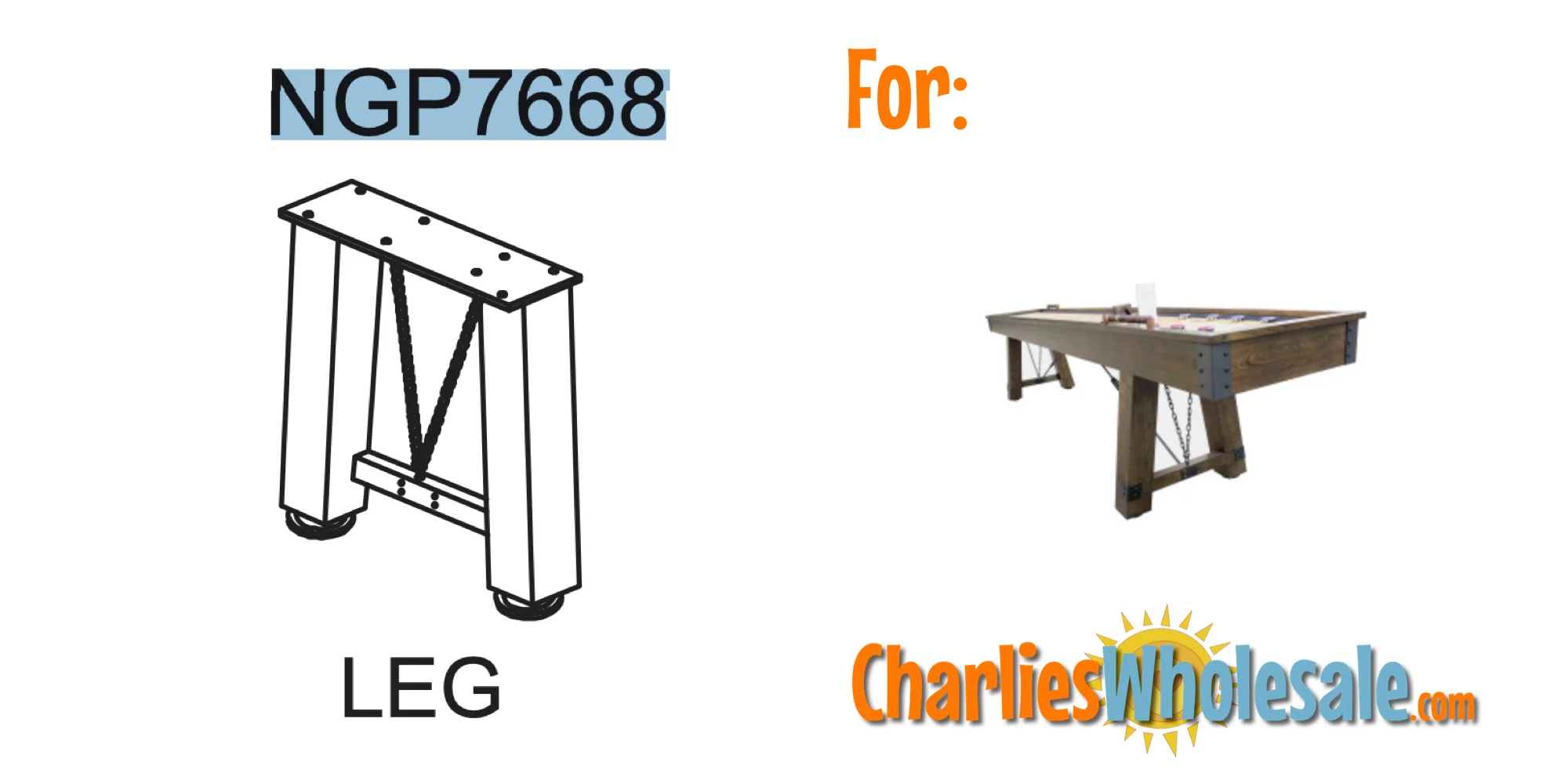Replacement Part NGP7668 Leg