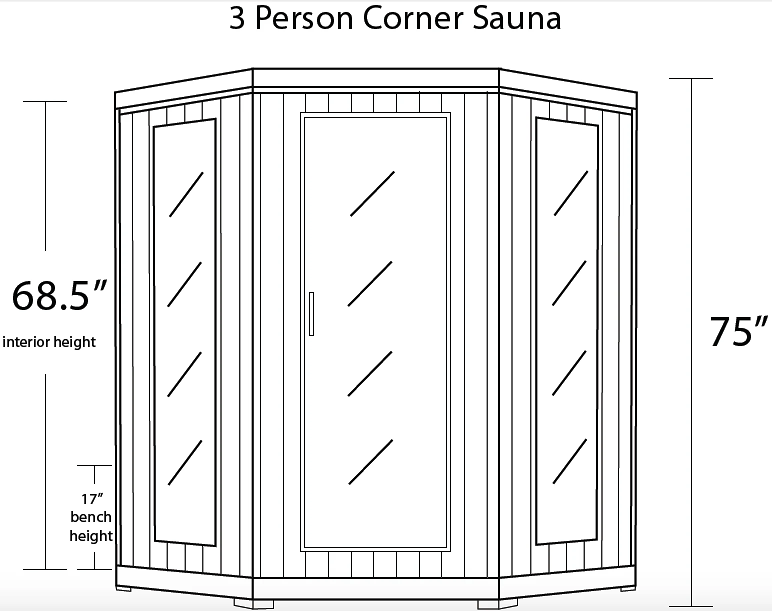 Sante Fe 3 Person Hemlock Corner Infrared Sauna with 7 Carbon Heaters - Image 3