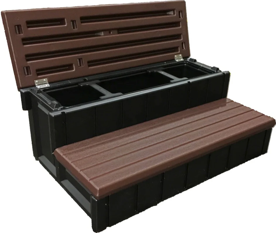 Confer Plastics 36" Spa Steps with Convenient Large Storage Compartment - Image 8