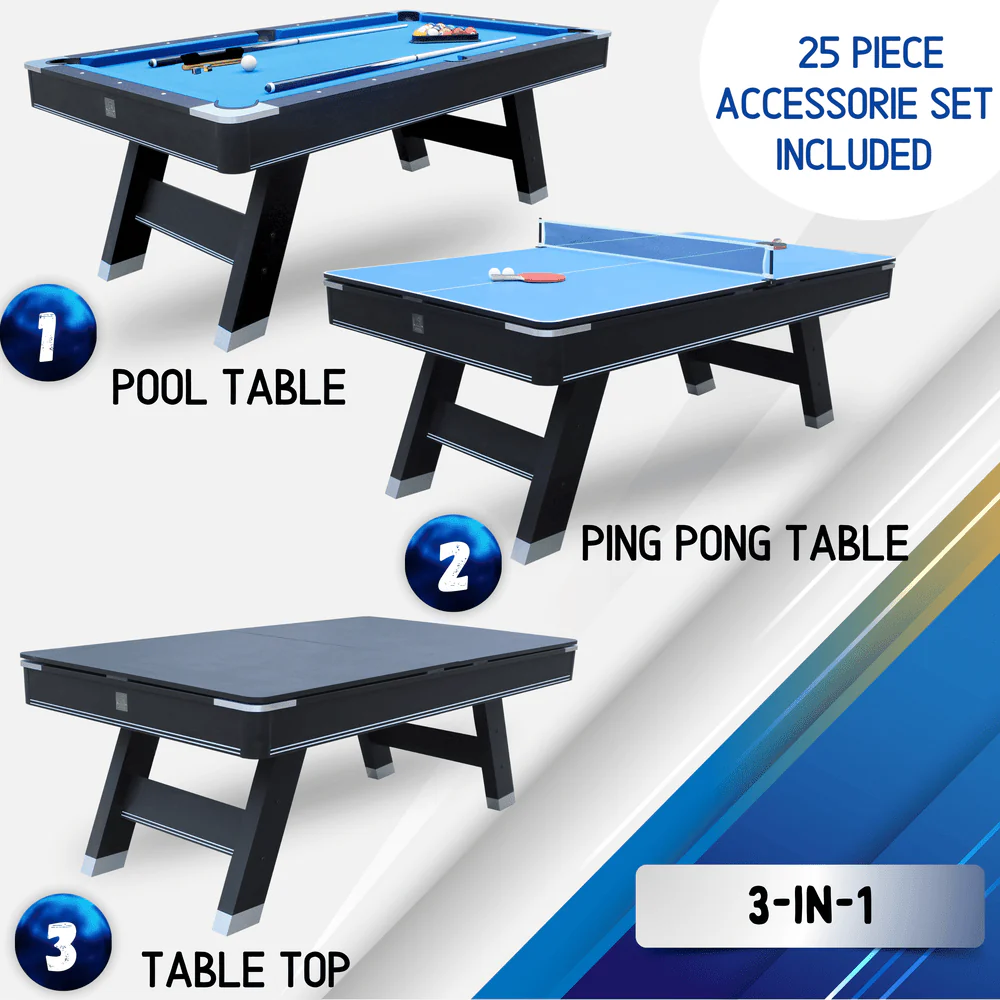 Sports 7' Pool Table with Top - Image 2