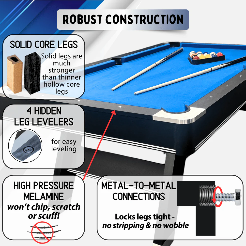 Sports 7' Pool Table with Top - Image 3