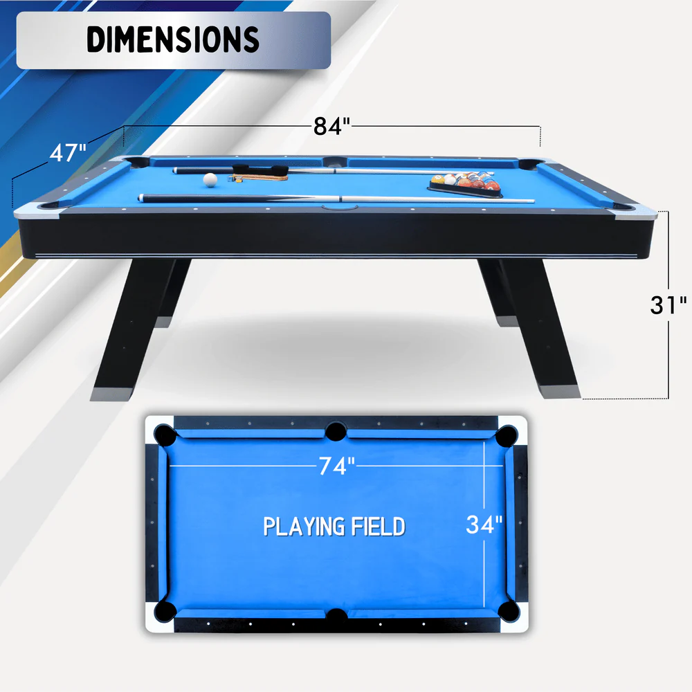 Sports 7' Pool Table with Top - Image 4