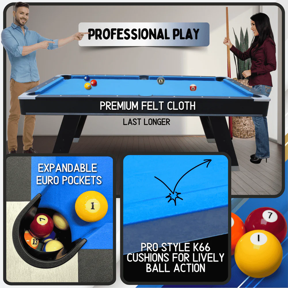 Sports 7' Pool Table with Top - Image 6
