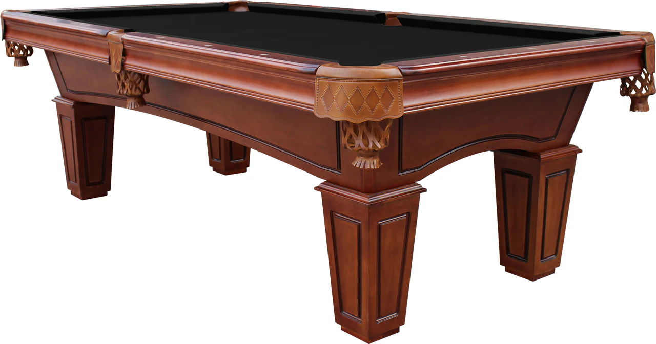 St. Lawrence 8' Slate Pool Table w/ Leather Drop Pockets - Image 2