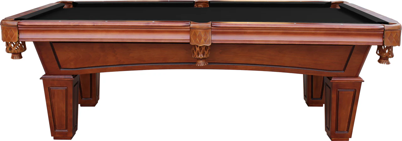 St. Lawrence 8' Slate Pool Table w/ Leather Drop Pockets - Image 4
