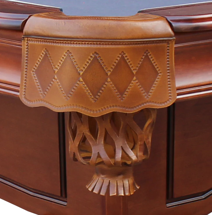 St. Lawrence 8' Slate Pool Table w/ Leather Drop Pockets - Image 5