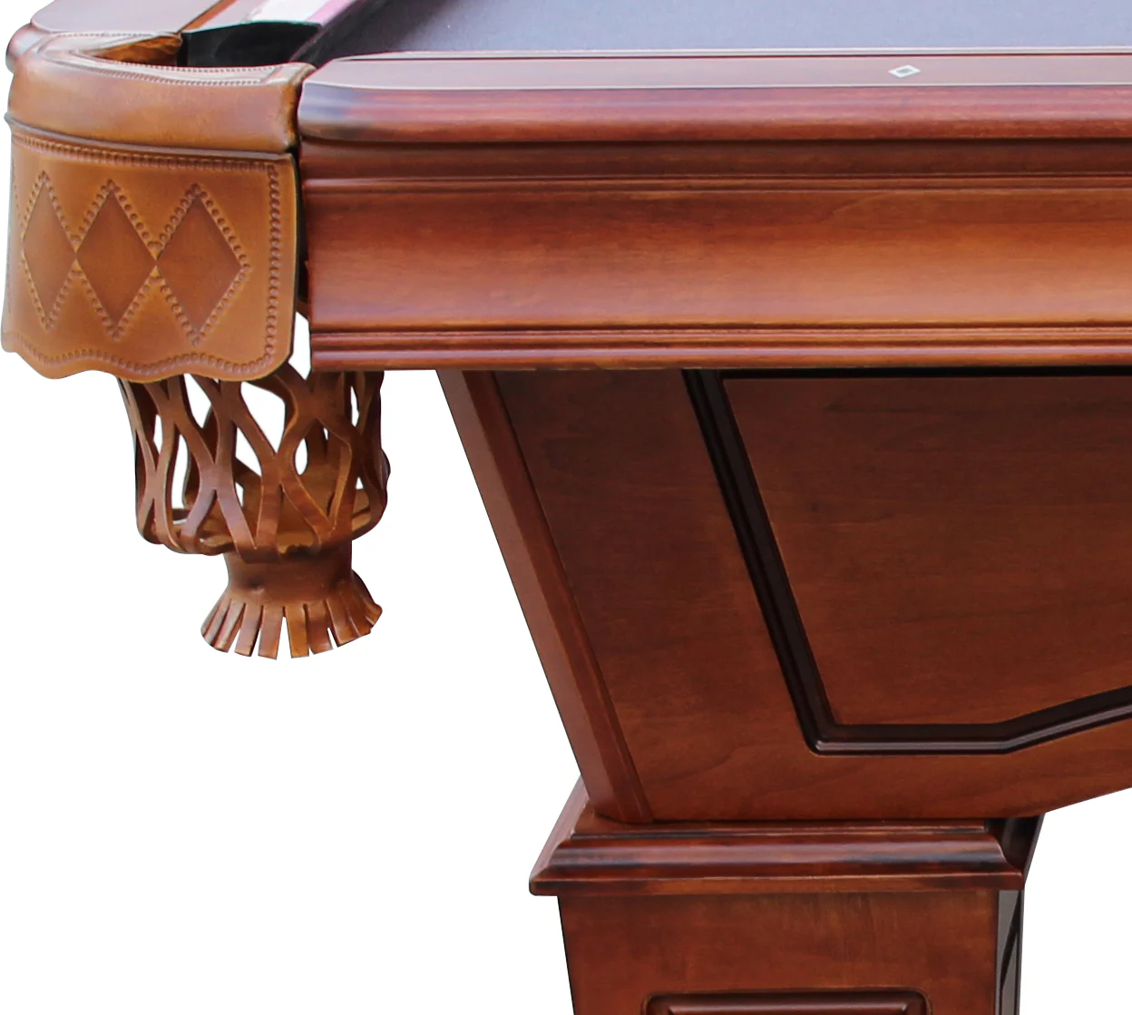 St. Lawrence 8' Slate Pool Table w/ Leather Drop Pockets - Image 6