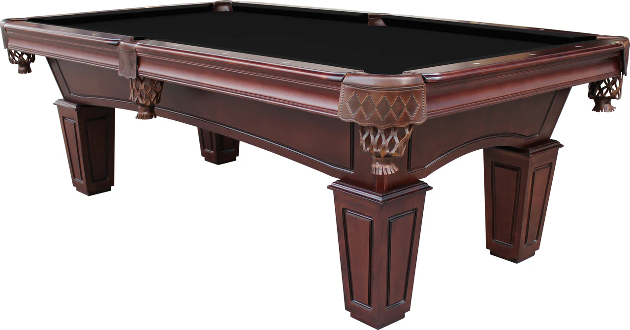 St. Lawrence 8' Slate Pool Table w/ Leather Drop Pockets - Image 8