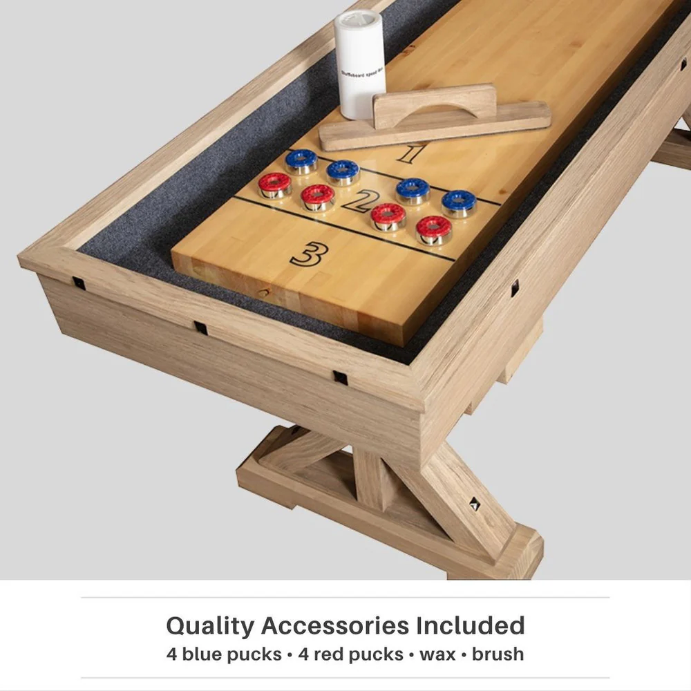 The Rockford 12' Two-Piece Solid Wood Shuffleboard Table - Image 3