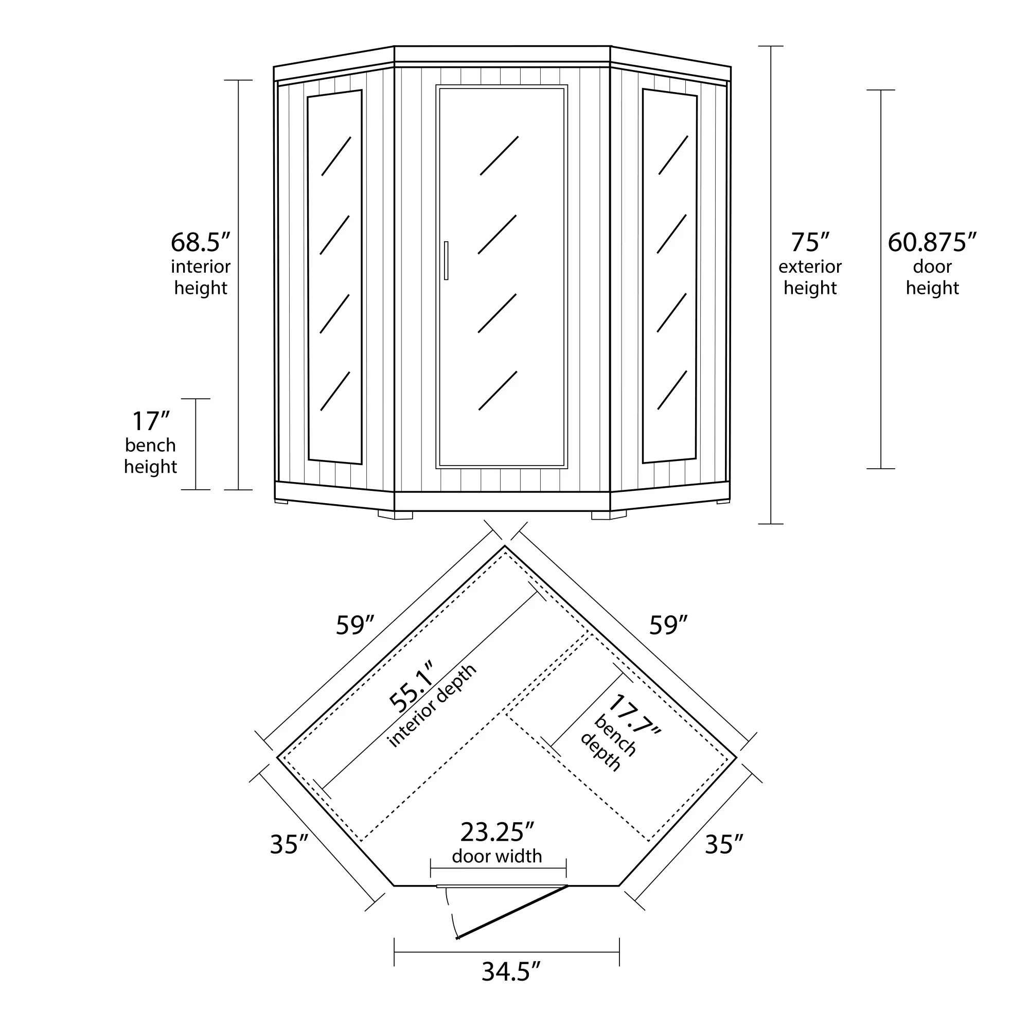 Tucson 4 Person Hemlock Corner Infrared Sauna with 10 Carbon Heaters - Image 4