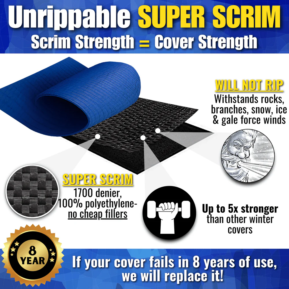 Unrippable Above Ground Swimming Pool Tarp Winter Cover Round or Oval - Image 7