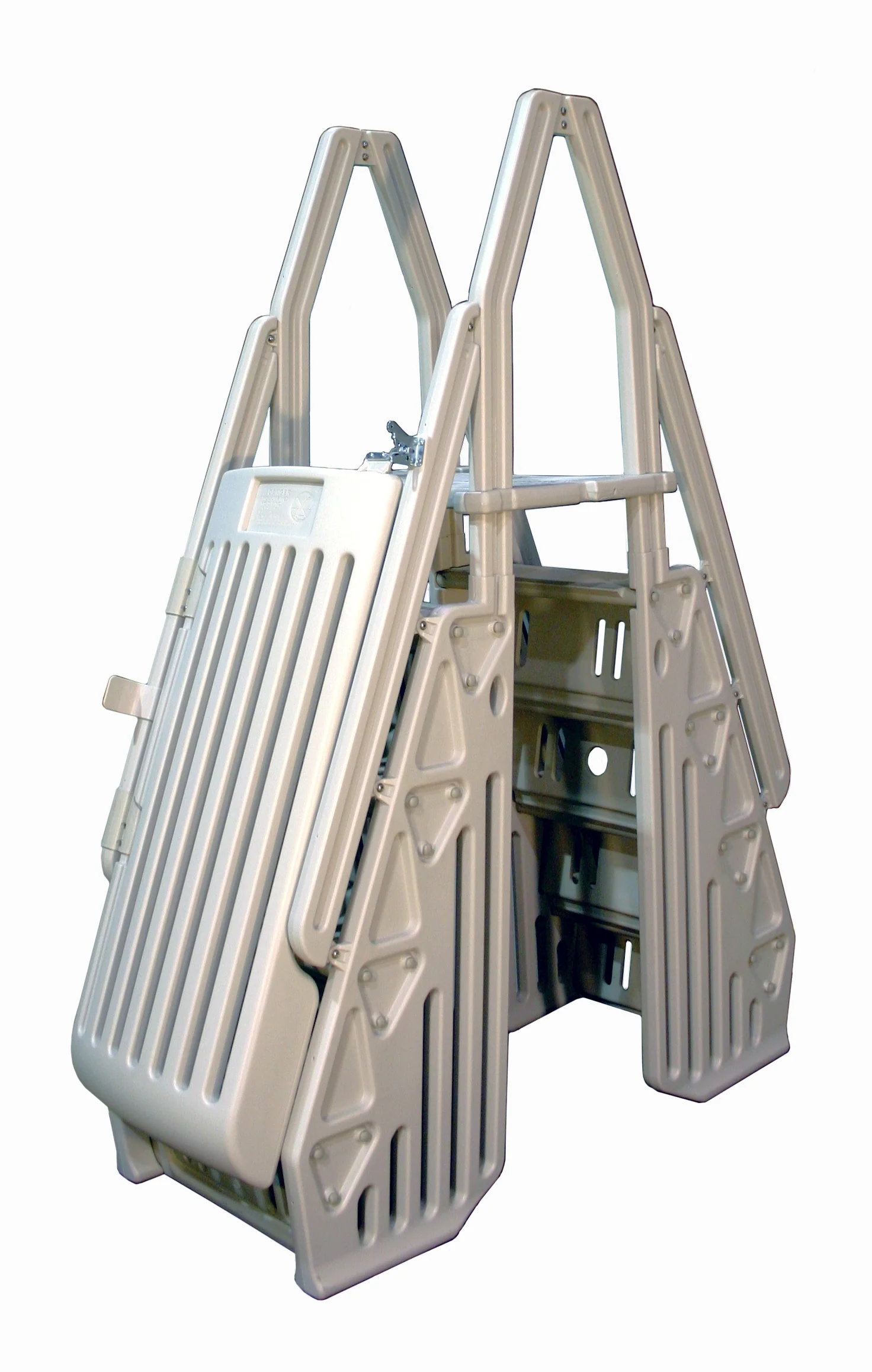Vinyl Works 24" Gated Entry Above Ground Pool Ladder, Taupe | AF-T
