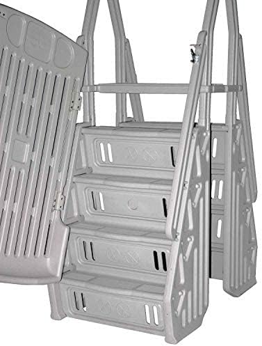 Vinyl Works 24" Gated Entry Above Ground Pool Ladder, Taupe | AF-T - Image 2