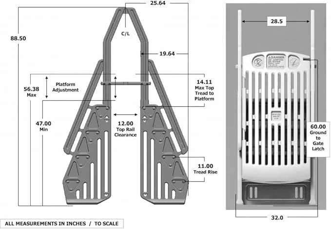 Vinyl Works 24" Gated Entry Above Ground Pool Ladder, Taupe | AF-T - Image 6