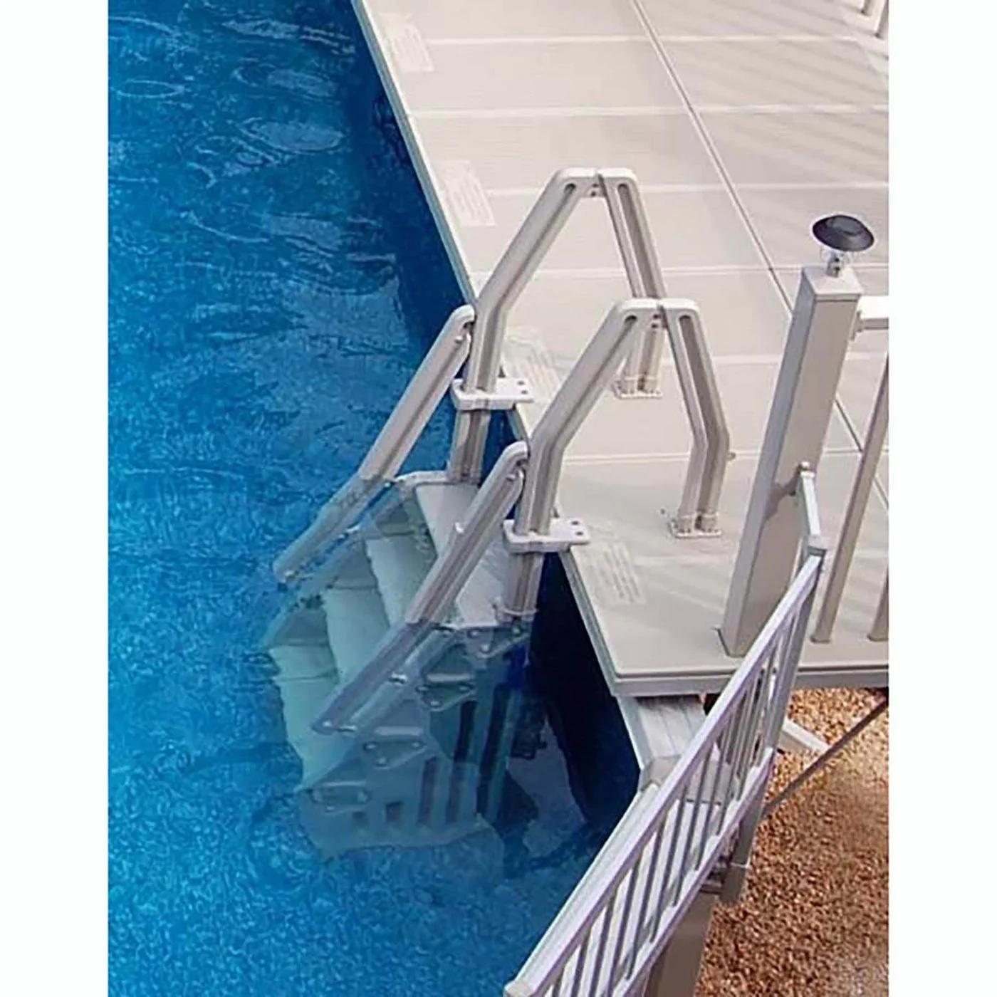 Vinyl Works Deluxe 32 Inch In-Pool Step for Above Ground Pools in White - Image 2
